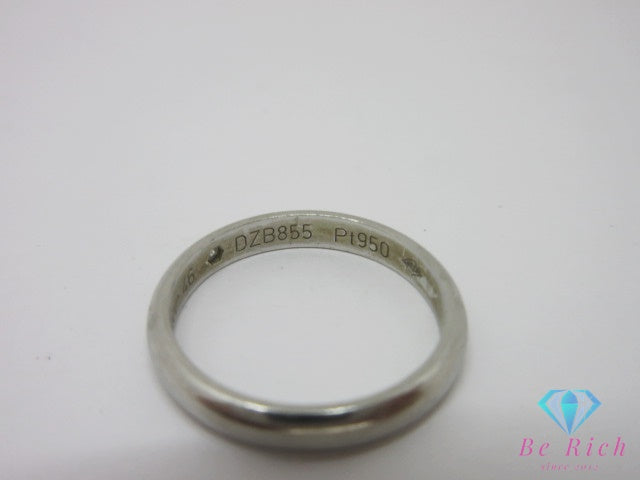 カルティエ Cartier Pt950 プラチナ ダイヤモンド 付 マリッジ リング 指輪 #46 6号 ロゴ 宝石 ジュエリー アクセサリー 【中古】【送料無料】 ba3668