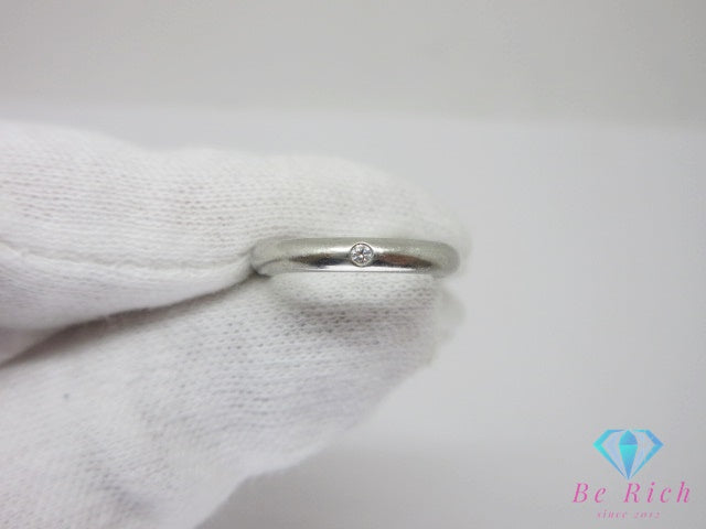 カルティエ Cartier Pt950 プラチナ ダイヤモンド 付 マリッジ リング 指輪 #46 6号 ロゴ 宝石 ジュエリー アクセサリー 【中古】【送料無料】 ba3668