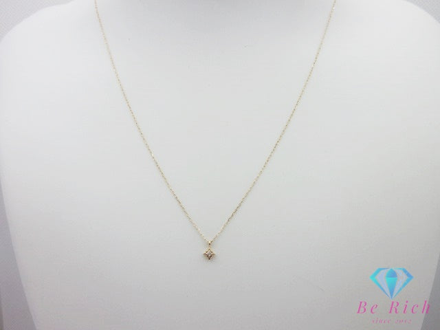 4℃ ヨンドシー K10 PG ダイヤモンド 付 デザイン ネックレス ペンダント ピンク ゴールド 宝石 ジュエリー アクセサリー 【中古】【送料無料】 ba3674