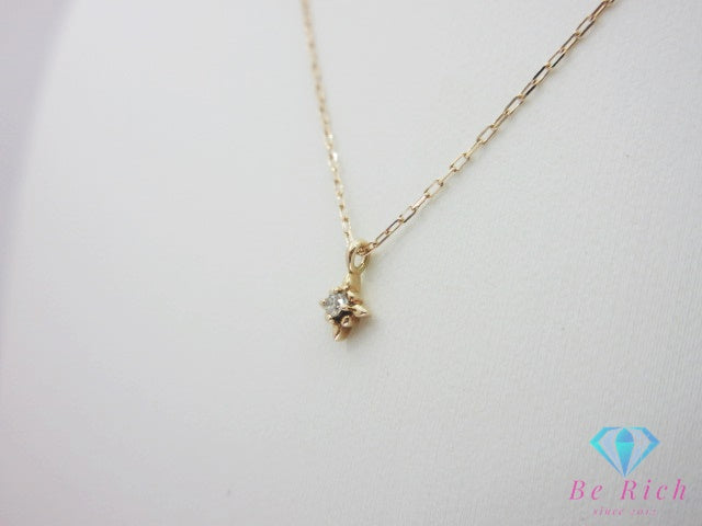4℃ ヨンドシー K10 PG ダイヤモンド 付 デザイン ネックレス ペンダント ピンク ゴールド 宝石 ジュエリー アクセサリー 【中古】【送料無料】 ba3674