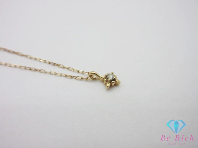 4℃ ヨンドシー K10 PG ダイヤモンド 付 デザイン ネックレス ペンダント ピンク ゴールド 宝石 ジュエリー アクセサリー 【中古】【送料無料】 ba3674