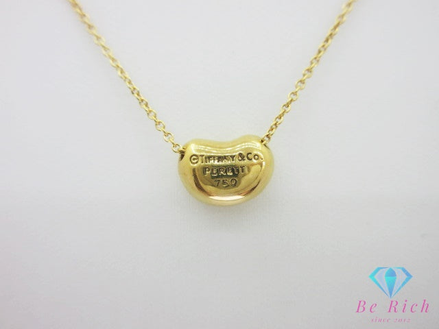ティファニー TIFFANY ＆ Co. K18 YG エルサ ペレッティ ビーン ペンダント ネックレス 18K 18金 750 ジュエリー アクセサリー  【中古】【送料無料】 ba3693