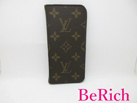 ルイ ヴィトン LOUIS VUITTON iPhone X ケース カバー モノグラム フォリオ M63443 茶 ブラウン マロン スマホ アイフォン 手帳 タイプ アクセサリー 小物 【中古】【送料無料】bc1770