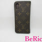 ルイ ヴィトン LOUIS VUITTON iPhone X ケース カバー モノグラム フォリオ M63443 茶 ブラウン マロン スマホ アイフォン 手帳 タイプ アクセサリー 小物 【中古】【送料無料】bc1770