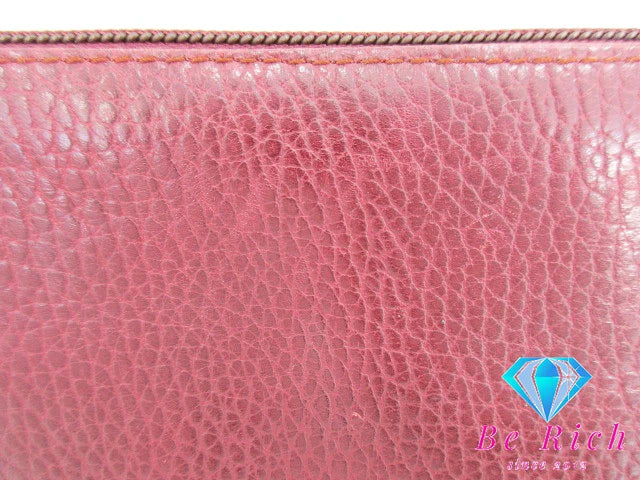 カルティエ Cartier ポーチ ボルドー レザー ロゴ 小物入れ アクセサリー 手持ち 【中古】【送料無料】 bc1848