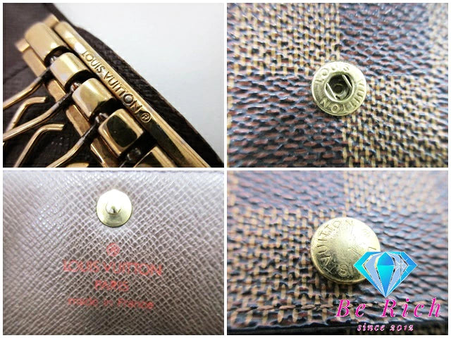 ルイ ヴィトン LOUIS VUITTON 4連 キーケース ダミエ ミュルティ クレ 4 N62631 エベヌ LV ロゴ キーホルダー アクセサリー 小物  【中古】【送料無料】 bc1971