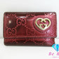 グッチ GUCCI 6連 キーケース 257217 ラブリー ハート GG シマ レザー ボルドー ワインレッド ロゴ キーリング キーホルダー アクセサリー 小物 【中古】【送料無料】 bc1976