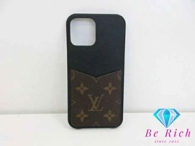 ルイ ヴィトン LOUIS VUITTON モノグラム iPhone バンパー 12 Pro Max スマホカバー スマホケース M80082 ノワール 黒 ブラック PVC レザー アイフォン アクセサリー 小物 【中古】【送料無料】bc1985