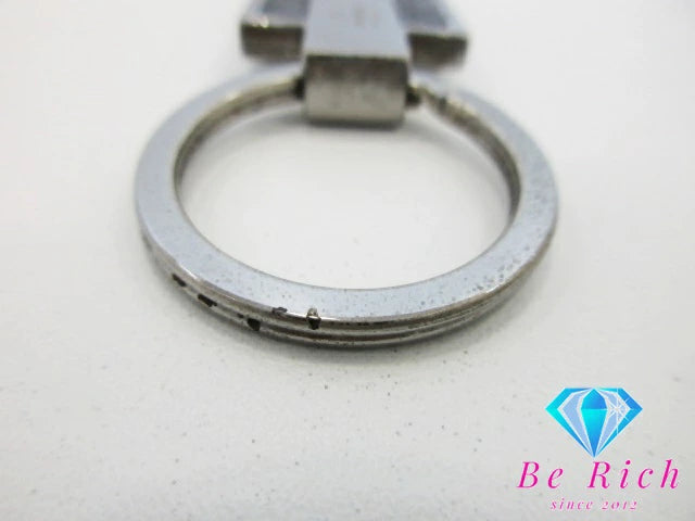 グッチ GUCCI クロコ 型押し キーホルダー キーリング GG レザー カーキ シルバー ロゴ プレート バッグ チャーム 小物  【中古】【送料無料】 bc2029