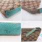 グッチ GUCCI ポーチ 115237 GG キャンバス レザー ベージュ ミントグリーン ロゴ マルチ ケース 小物 【中古】【送料無料】 bc2060