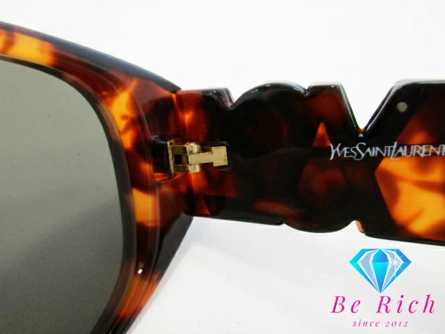 イヴ サンローラン YVES SAINT LAURENT サングラス 31-5506 スモーク ハバナ ブラウン べっ甲 YSL ロゴ プラスチック アイウェア メガネ 小物 【中古】【送料無料】bc2085