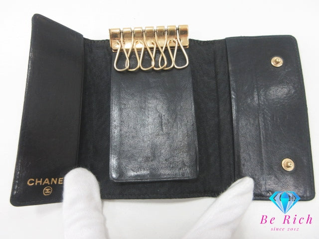 シャネル CHANEL ココマーク 6連 キーケース A01439 黒 ブラック キャビアスキン レザー ロゴ キーホルダー アクセサリー 小物 【中古】【送料無料】 bc2096