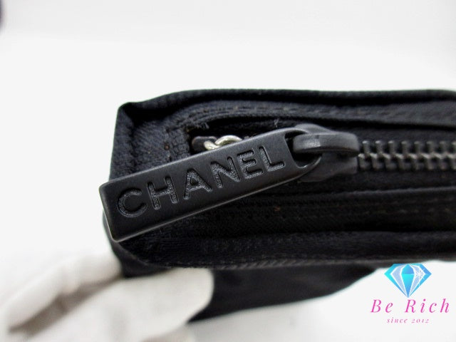 シャネル CHANEL キーリング 付 ミニ ポーチ ブラック 黒 ニュートラベル ナイロン ココマーク CC ロゴ アクセサリー マルチ ポーチ 鞄 【中古】【送料無料】 bc2118