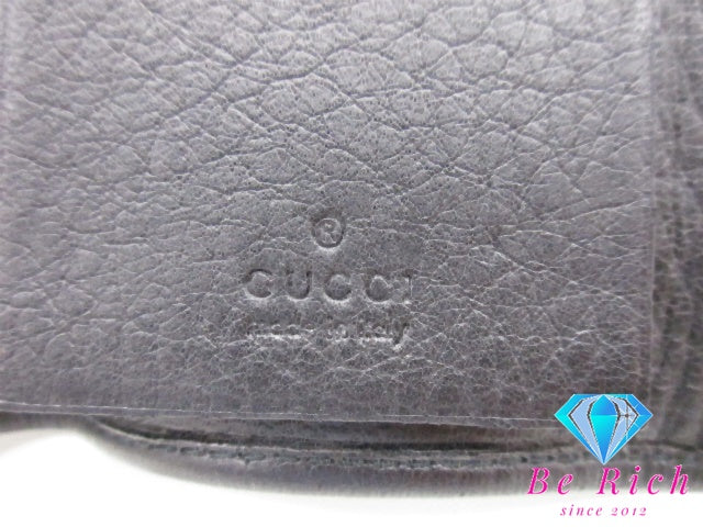 グッチ GUCCI 6連 キーケース 04579 黒 ブラック レザー ロゴ キーホルダー アクセサリー 小物 【中古】【送料無料】 bc2127