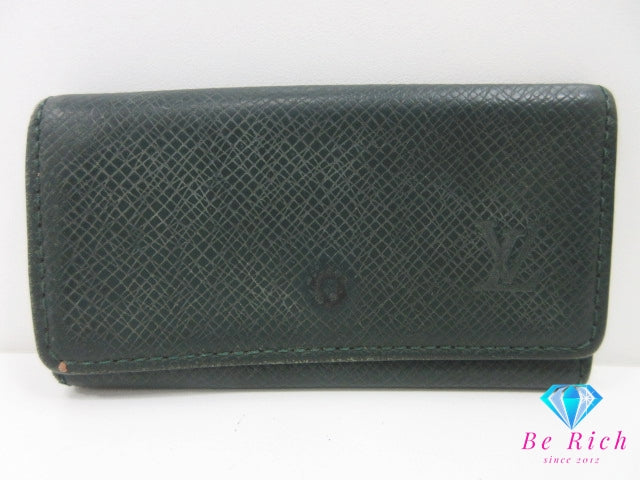 ルイ ヴィトン LOUIS VUITTON 4連 キーケース タイガ ミュルティクレ 4 M30524 エピセア グリーン 緑 レザー LV ロゴ キーホルダー アクセサリー 小物  【中古】【送料無料】 bc2134