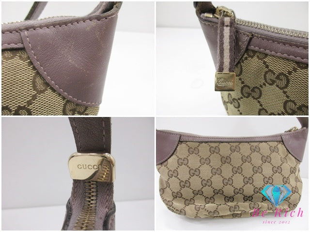グッチ GUCCI ミニ ハンドバッグ 224093 GG シェリー カーキ ブラウン ベージュ 茶  アクセサリー ポーチ【中古】【送料無料】 bc2135