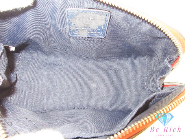 コーチ COACH メイク 化粧 ポーチ 65885 赤 レッド マルチカラー PVC レザー ロゴ アクセサリー マルチ 小物 【中古】【送料無料】 bc2145