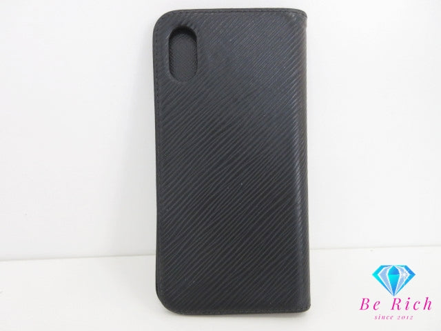 ルイ ヴィトン LOUIS VUITTON iPhone X XS ケース カバー エピ フォリオ M64469 ノワール ブラック 黒 スマホ アイフォン 手帳 タイプ アクセサリー 小物 【中古】【送料無料】bc2147
