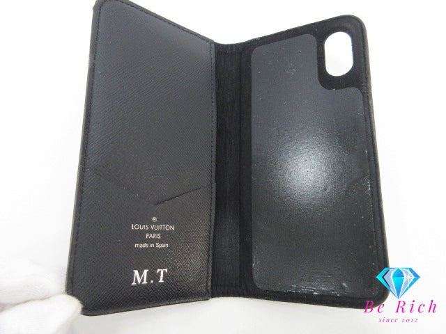 ルイ ヴィトン LOUIS VUITTON iPhone X XS ケース カバー エピ フォリオ M64469 ノワール ブラック 黒 スマホ アイフォン 手帳 タイプ アクセサリー 小物 【中古】【送料無料】bc2147