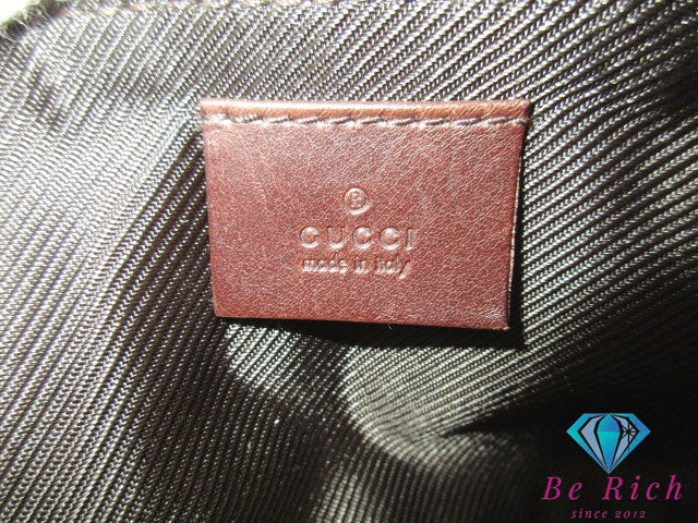 グッチ GUCCI ミニ ハンドバッグ 07198 GG カーキ ブラウン ベージュ 茶 キャンバス レザー ロゴ アクセサリー ポーチ 化粧 コスメ 小物【中古】【送料無料】 bc2155