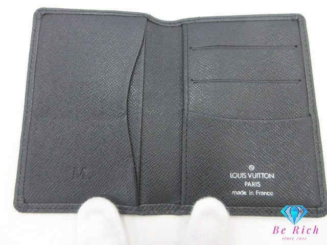 ルイ ヴィトン ポケット オーガナイザー M30512 タイガ アルドワーズ 黒 ブラック レザー 名刺入れ カード入れ LOUIS VUITTON 【中古】【送料無料】 bc2175