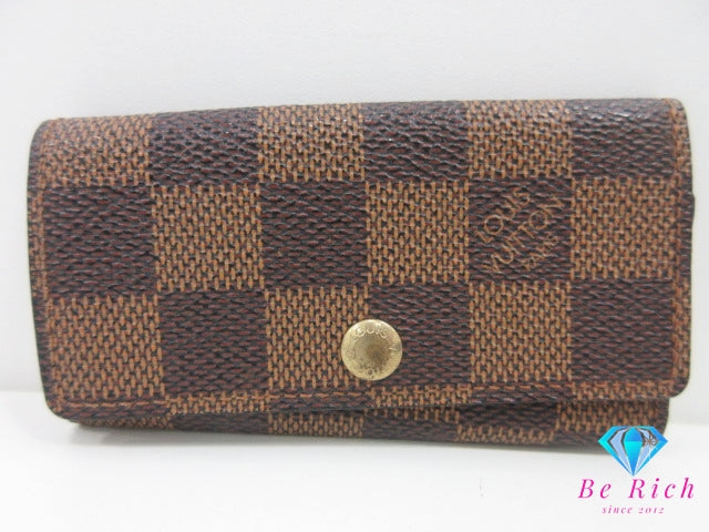 ルイ ヴィトン LOUIS VUITTON 4連 キーケース ダミエ ミュルティクレ 4 N62631 エベヌ ブラウン 茶 LV ロゴ キーホルダー アクセサリー 小物  【中古】【送料無料】 bc2179