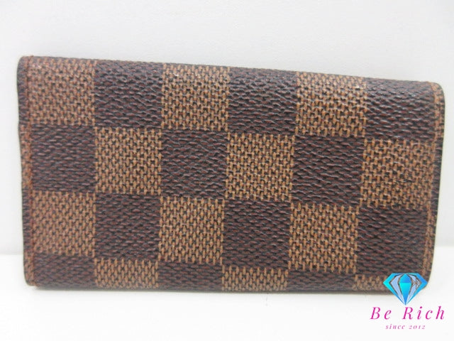 ルイ ヴィトン LOUIS VUITTON 4連 キーケース ダミエ ミュルティクレ 4 N62631 エベヌ ブラウン 茶 LV ロゴ キーホルダー アクセサリー 小物  【中古】【送料無料】 bc2179