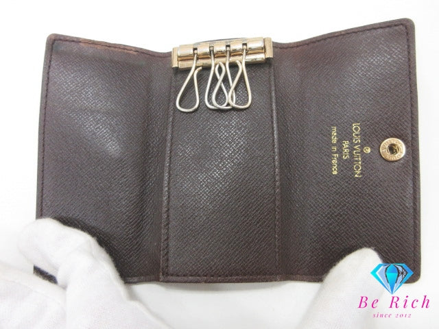 ルイ ヴィトン LOUIS VUITTON 4連 キーケース ダミエ ミュルティクレ 4 N62631 エベヌ ブラウン 茶 LV ロゴ キーホルダー アクセサリー 小物  【中古】【送料無料】 bc2179