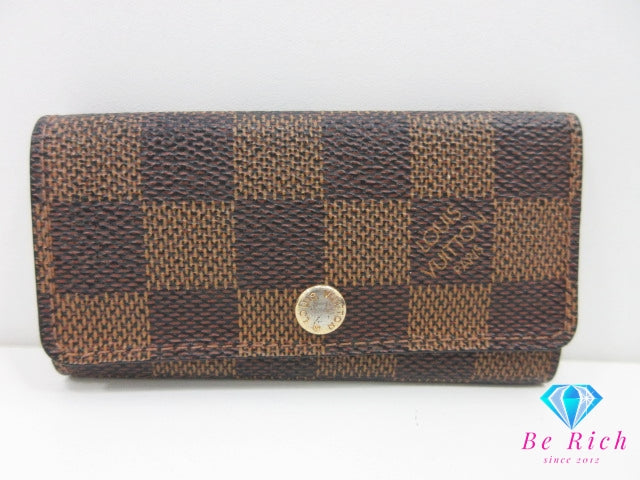 ルイ ヴィトン LOUIS VUITTON 4連 キーケース ダミエ ミュルティクレ 4 N62631 エベヌ ブラウン 茶 LV ロゴ キーホルダー アクセサリー 小物  【中古】【送料無料】 bc2182