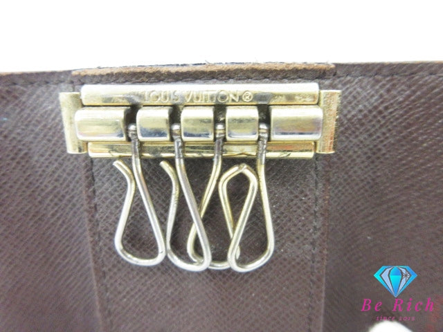ルイ ヴィトン LOUIS VUITTON 4連 キーケース ダミエ ミュルティクレ 4 N62631 エベヌ ブラウン 茶 LV ロゴ キーホルダー アクセサリー 小物  【中古】【送料無料】 bc2182