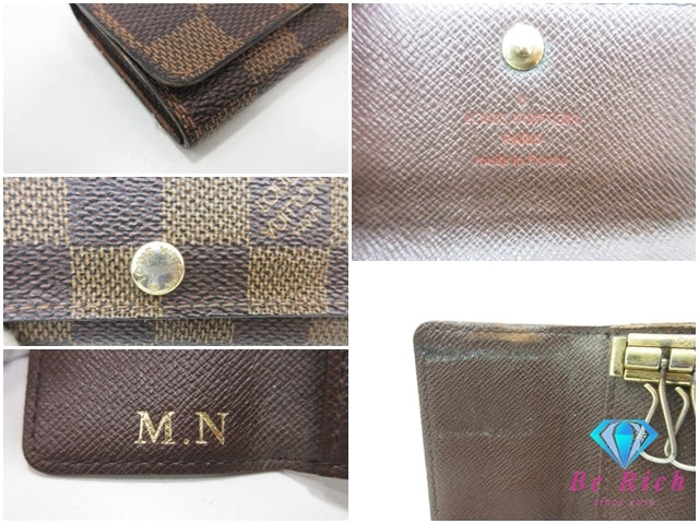ルイ ヴィトン LOUIS VUITTON 4連 キーケース ダミエ ミュルティクレ 4 N62631 エベヌ ブラウン 茶 LV ロゴ キーホルダー アクセサリー 小物  【中古】【送料無料】 bc2182