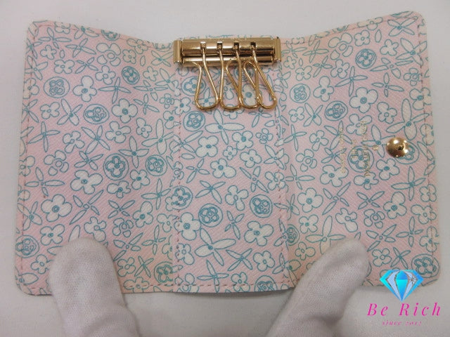 ルイ ヴィトン LOUIS VUITTON 4連 キーケース モノグラム フルリ ミュルティクレ 4 M60238 ローズ ピンク LV ロゴ キーホルダー アクセサリー 小物  【中古】【送料無料】 bc2192