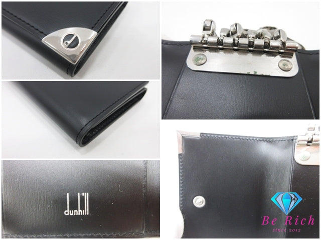 ダンヒル dunhill 6連 キーケース ロンドン スタイル WN5000A 黒 ブラック カーフ レザー ロゴ キーホルダー アクセサリー 小物  【中古】【送料無料】 bc2194