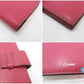 カルティエ Cartier 手帳 カバー L3001055 ピンク系 レッド 赤 スケジュール帳 文具 ブックカバー 小物 【中古】【送料無料】 bc2195