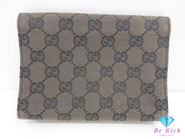 グッチ GUCCI ポーチ 039.1105.1705 GG キャンバス レザー ブラウン ロゴ マルチ ケース 小物 【中古】【送料無料】 bc2232