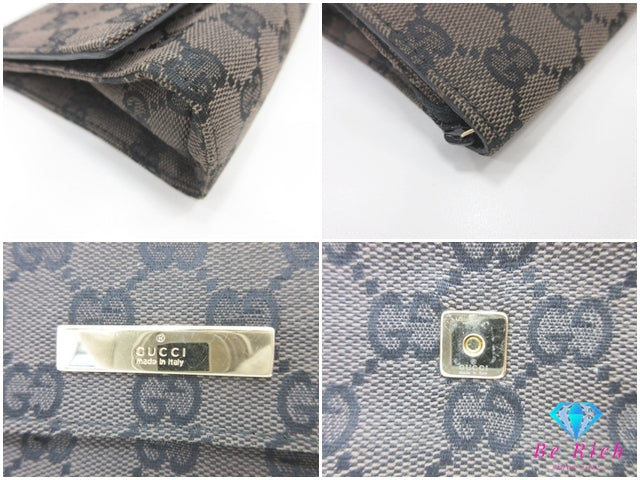 グッチ GUCCI ポーチ 039.1105.1705 GG キャンバス レザー ブラウン ロゴ マルチ ケース 小物 【中古】【送料無料】 bc2232