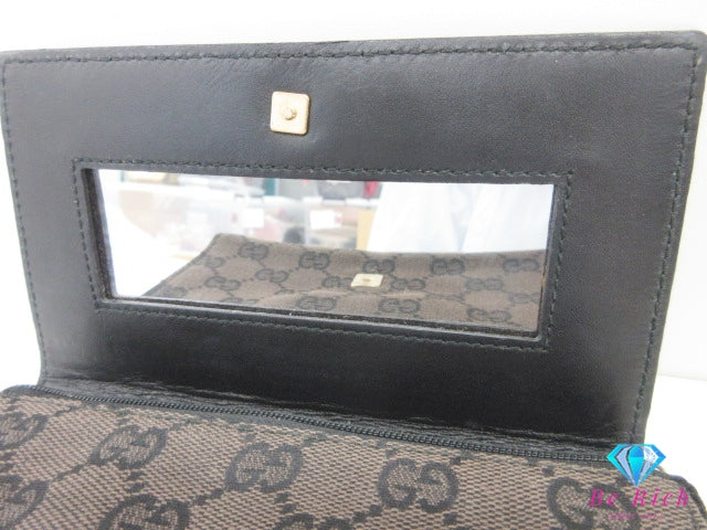 グッチ GUCCI ポーチ 039.1105.1705 GG キャンバス レザー ブラウン