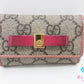 グッチ GUCCI 6連 キーケース 388682 GG スプリーム リボン ベージュ オレンジ ピンク コーティング キャンバス レザー ロゴ キーリング キーホルダー アクセサリー 小物 【中古】【送料無料】 bc2239