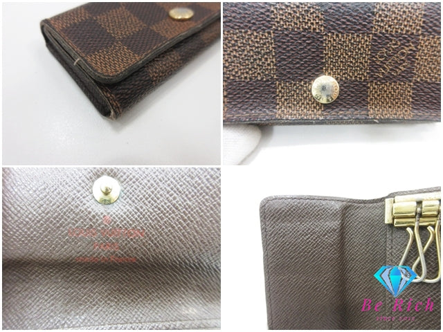 ルイ ヴィトン LOUIS VUITTON 4連 キーケース ダミエ ミュルティクレ 4 N62631 エベヌ ブラウン 茶 LV ロゴ キーホルダー アクセサリー 小物  【中古】【送料無料】 bc2240