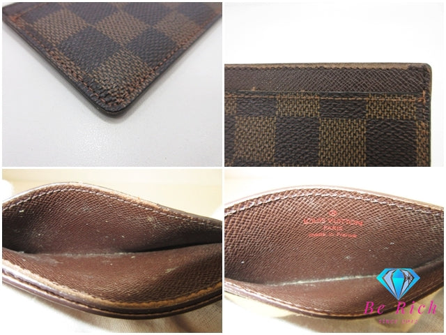 ルイ ヴィトン LOUIS VUITTON カードケース ダミエ ポルト カルト サーンプル N61722 エベヌ LV ロゴ 定期入れ ID カードケース カード入れ ビジネス 小物 【中古】【送料無料】bc2247