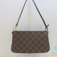 美品 ルイ ヴィトン LOUIS VUITTON アクセサリーポーチ ショルダーバッグ ナヴォナ N51983 ダミエ エベヌ 茶 ブラウン PVC レザー ポーチ ハンドバッグ 【中古】【送料無料】 bc2248