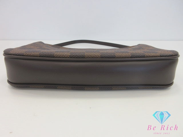 美品 ルイ ヴィトン LOUIS VUITTON アクセサリーポーチ ショルダーバッグ ナヴォナ N51983 ダミエ エベヌ 茶 ブラウン PVC レザー ポーチ ハンドバッグ 【中古】【送料無料】 bc2248