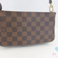 美品 ルイ ヴィトン LOUIS VUITTON アクセサリーポーチ ショルダーバッグ ナヴォナ N51983 ダミエ エベヌ 茶 ブラウン PVC レザー ポーチ ハンドバッグ 【中古】【送料無料】 bc2248