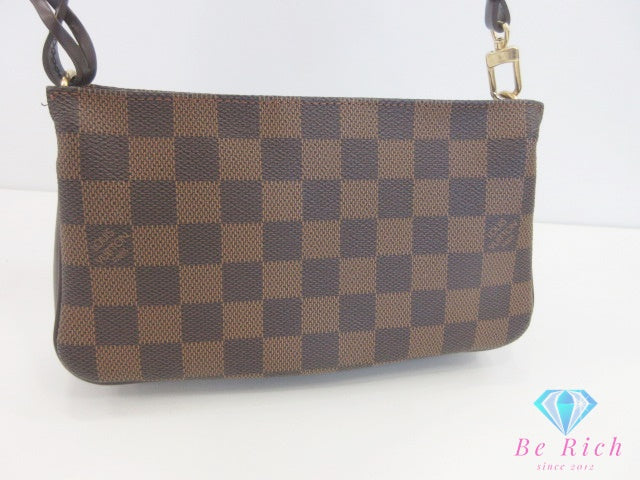 美品 ルイ ヴィトン LOUIS VUITTON アクセサリーポーチ ショルダーバッグ ナヴォナ N51983 ダミエ エベヌ 茶 ブラウン PVC レザー ポーチ ハンドバッグ 【中古】【送料無料】 bc2248