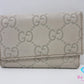 GUCCI 6連 キーケース 138093 GG マイクロ グッチ シマ レザー アイボリー 白 ロゴ キーホルダー アクセサリー 小物 【中古】【送料無料】 bc2250