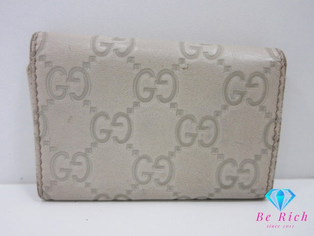 GUCCI 6連 キーケース 138093 GG マイクロ グッチ シマ レザー アイボリー 白 ロゴ キーホルダー アクセサリー 小物 【中古】【送料無料】 bc2250