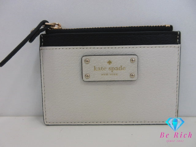 ケイトスペード kate spade カードケース 名刺入れ 白 ホワイト 黒 ブラック カード入れ 小物 【中古】【送料無料】 bc2281