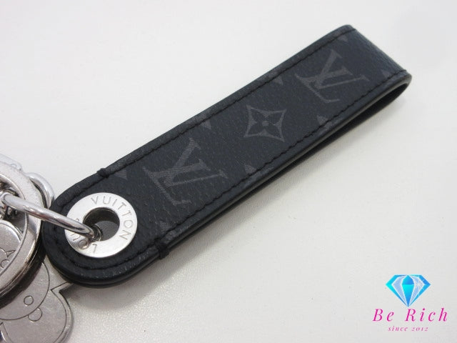 ルイ ヴィトン LOUIS VUITTON キーホルダー ドラゴンヌ ヴィヴィエンヌ M01821 モノグラム エクリプス ブラック シルバー キーリング チャーム ロゴ アクセサリー 小物 【中古】【送料無料】 bc2294