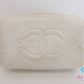 シャネル CHANEL ココマーク コスメ ポーチ ホワイト 白 キャビアスキン レザー CC ロゴ 化粧 アクセサリー マルチ ポーチ 鞄  【中古】【送料無料】 bc2297