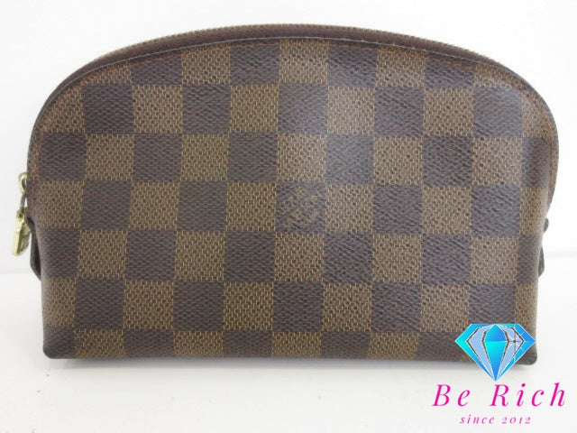 ルイ ヴィトン LOUIS VUITTON ダミエ ポシェット コスメティック N47516 エベヌ PVC レザー エベヌ 茶 ブラウン アクセサリー 小物 化粧 メイク ポーチ 【中古】【送料無料】 bc2316